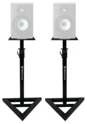 2 Rockville Adjustable Studio Monitor Speaker Stands For Focal Shape 65 Monitors