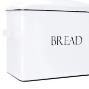 Rustic White Bread Box with Fitted Lid – Elegant Snack Storage for Countertops