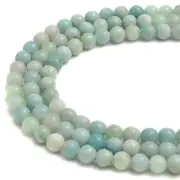 2.0mm Hole Natural Amazonite Smooth Round Beads 6mm 8mm 10mm 12mm 15.5" Strand
