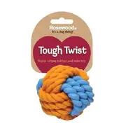 Rosewood Rubber & Rope Ball Pet Dog Interactive Fun Play Toy Small Assorted