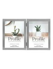 [Profile Australia] Eternal Hinged Double Solid Metal Photo Frame 5x7" in Silver