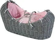 Cuddles Collection Pod Moses Basket Bedding Set Universal Bedding - Basket Not Included (Pink)