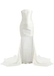 Solace London Neva Strapless Satin Mini Dress - Cream - 10 (UK10 / S) 10 (UK10 / S)