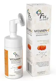 Fixderma 2%Vitamin C Face Wash,Foaming Face Cleanser with Brush, Face wash 100ml