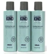 Lot of 3 Gillette Planet Kind Cucumber & Vitamin E Refreshing Face Wash 6.7oz
