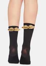 Gilded Angel Wing Crew Socks