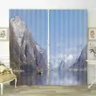 Calm Blue Lake Mountain 3D Curtain Blockout Photo Printing Curtains Drape Fabric