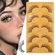 False Eyelashes Fox Eye Lashes Mink Wispy Fluffy Cat Eye Lashes 3D Volume Strip