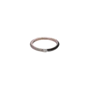 (W) Pandora ME Pave Black Dual Ring Rose Gold Plated Clear