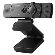 Webcam with Microphone, No Distortion Privacy Cover 1080P USB Camera Plug Play