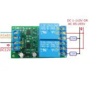 DC 12V 2CH RS485 Modbus RTU Relay Module PLC Digital Output Expansion Board New