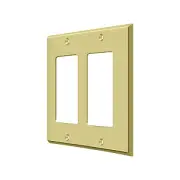 Deltana SWP4741U3 Switch Plate Cover 2 Rocker Polished Brass