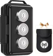 Upgraded Magnetic Key Holder under Car with Faraday Bag and Zone for Tracker, Hi