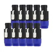 10pcs 4 Pole Speakon Male Plug Pro Audio Cable 4 Conductor Connector Adapter End