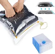 BIKBOK Travel Compression Bags,6 Pack Space Saver Bags,Roll Up Space Saver Bags for Travel,Travel Compression Bags for Packing & Clothes, No Pump or Vacuum Needed (35x50cm)