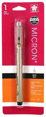 Sakura Pigma Micron Pen 005 .2mm-Black - 6 Pack