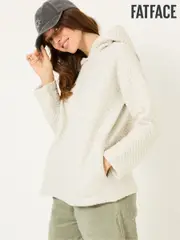 FatFace Grey Quilted Overhead 100% Cotton Hoodie (E79221) | $104