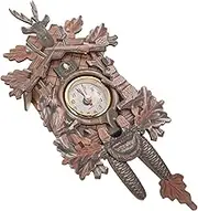 BATHVEVE 1Pc Creative Wooden Cuckoo Clock Retro Wall Hanging Clock for Living Room Bedroom Office Decor No Battery Required Stylish Home Decoration Design