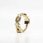 14K Yellow Gold Diamond Chain Nose Ring with Clicker Closure Cartilage Jewelry
