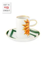 Vista Alegre Amazonia Espresso Cups And Saucers (Set Of 2) with $13 Credit