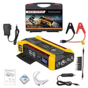 30000mAh Car Jump Car Starter 2000A Peak Current Portable Car Battery Booster Charger Power Bank Starting Device Red Blue Lights Yellow