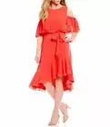 Eliza J Poppy Cold Shoulder Ruffle Hi-Low Dress Size 10