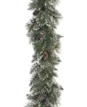 National Tree Company 9' x 10" Glittery Pine Garland with 100 Clear Lights (SD1)