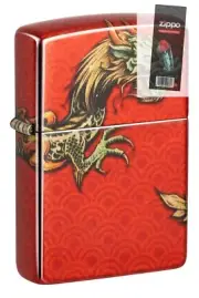 Zippo 48513 Dragon Design 540 Fusion WindProof Lighter + FLINT PACK
