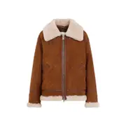 [Ermanno Scervino] Ermanno Scervino-Chocolate Brown Lamb Shearling Coat-Donna 40 IT