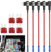5Pcs Fuse TAP Adapter Kit 12V 10 Amp Car Add-a-circuit Micro2 Blade ATR APT Fuse Add A Circuit Piggy Back Fuse Tap Micro2 10AMP Blade Fuse Holder ATR APT Fuse X5
