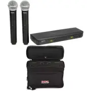 Shure BLX288/PG58 Dual Channel Wireless Handheld Microphone System with Bag -