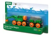 BRIO World - 33698 Clever Crane Wagon Set | 4 Piece Train Accessory and Crane