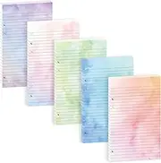Pineraap 100 Sheets Gradient A5 Refill Papers for Planner Binder Insert, 120GSM Thick Loose Leaf Lined Paper, 6 Hole Notebook Filler Paper for A5 6 Ring Budget Travel Journal Diary Binder, Watercolor