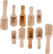 KICHOUSE Mini Wooden Salt Spoon Set Salt Spoons for Tea Coffee Condiments Kitchen Utensil