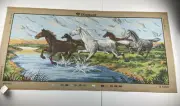 Diamant Needlepoint Tapestry Canvas Horses Running Stream 43in X 19in 10 Count