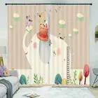 A Big White Elephant 3D Curtain Blockout Photo Printing Curtains Drape Fabric