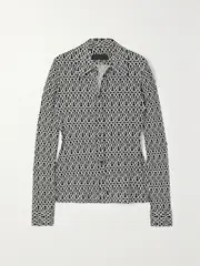 [Nili Lotan] Nili Lotan - Celestine Printed Jersey Shirt - Black - x small x small Black