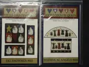 TWO - Little Country Quilts - Holiday Patterns - Snowmen & Angels - New & Uncut