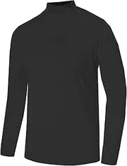 [Qolkmuiy-GJ] Mens Slim Fit Knitted Pullover Knitted Lightweight Turtleneck Sweater Half Neck Thermal Mock Sweatshirt