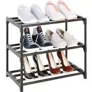 3-Tier Small Shoe Rack Narrow Stackable Shoe Storage Organizer for Hallway