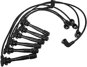 6pcs Spark Plug Ignition Wire Ignition Cable Wire, for Sonata Black Car Ignition Wire