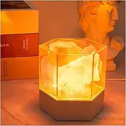 Natural Himalayan Salt Lamp, Flame Bedside Lamp, Led Crystal Desk Light, Air Purifier, Lava Atmosphere Lamp, USB Table Lamp, Colorful Night Light for Bedroom Living Room