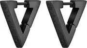 [Raymard] Viking Rune Hoop Huggie Triangle Earrings for Men, Norse Talisman Earrings Jewelry for Men