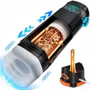 CyberSkin B-Titan - Black USB Rechargeable Thrusting & Vibrating Auto Masturb...