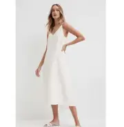 WITCHERY White Linen Midi Slip Dress - Size 4 - BNWT - RRP $149.95 - Free Post