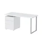 Artiss Office Computer Desk Study Table Home Metal Student Drawer Cabinet White