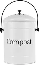 Kitchen Compost Bin, Odourless Countertop Waste Bucket, Recycling Compost Storage Can with Carbon Fiber 5L