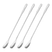 Stainless Steel Stirring Spoon, 4Pcs 7.87-Inch Long Handle Spoon (Silver)