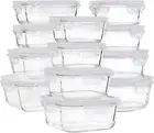 Glass Food Storage Containers with Lids, [24 Piece] Glass Meal Prep Container...
