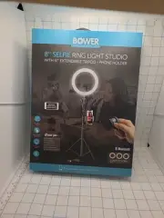 Bower 8" Selfie Ring Light w/ Tripod Stand + Cell Phone Holder Live Stream Video